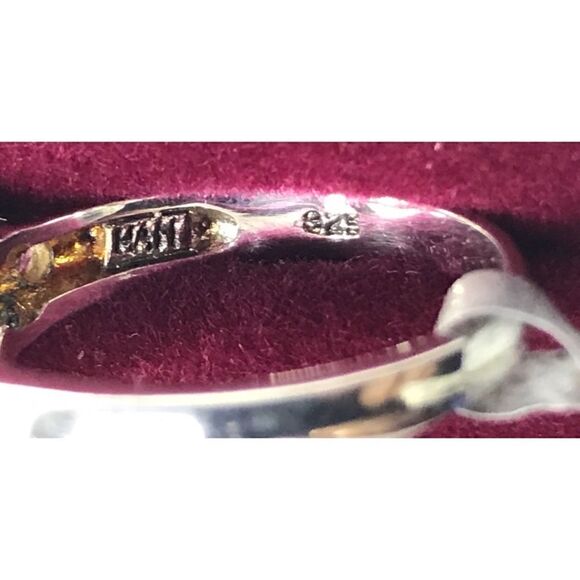 Sterling Silver Green Ice Pink CZ Ring (Size 8), 18”Necklace, Earrings Set - Picture 14 of 16